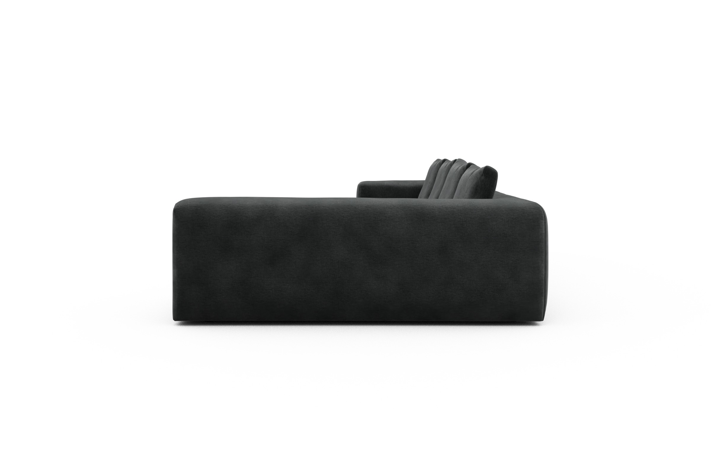 Wohnlandschaft Fred Chaiselongue links mit 2-Sitzer und lange Armlehne rechts Smooth-Deep-Warm-Grey