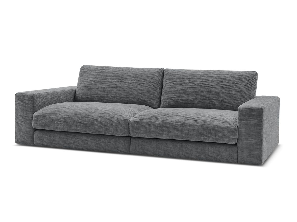 Bobochic Leonard Sofa 3-Sitzer 234 × 109 cm Strukturstoff Dunkelgrau