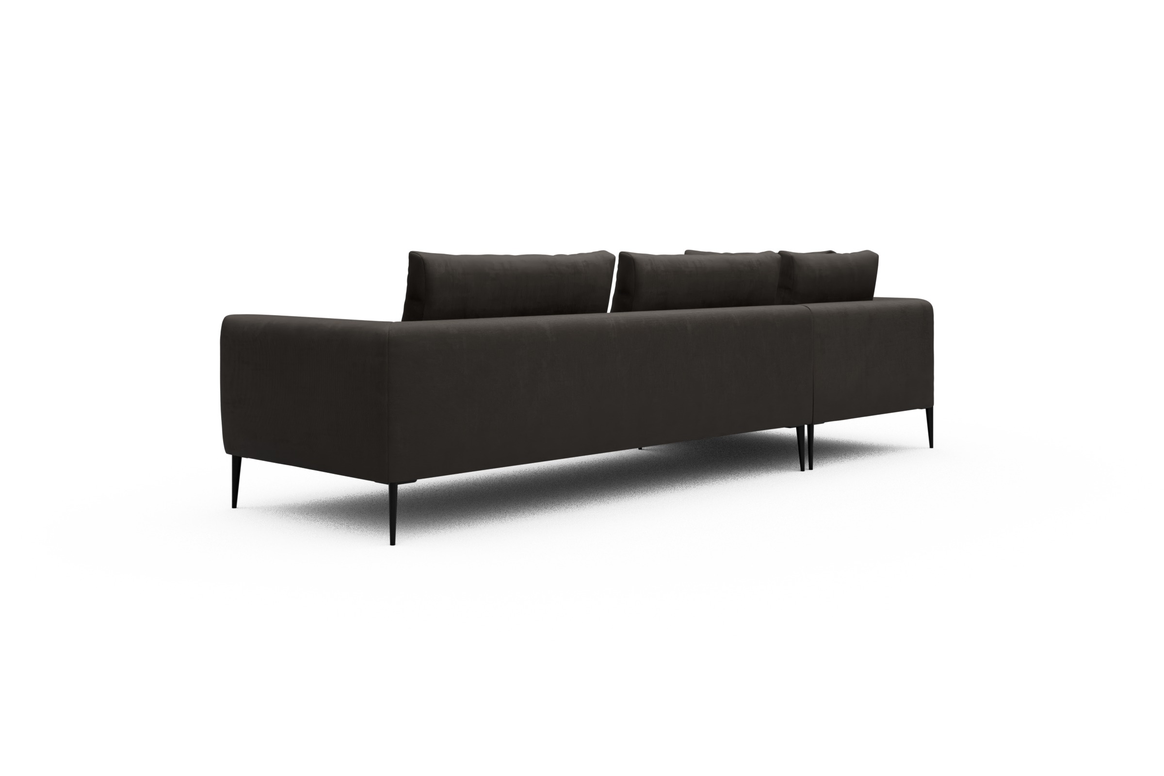 Ecksofa Paul Relax-Ecke rechts mit 3-Sitzer Cordufine-Taupe