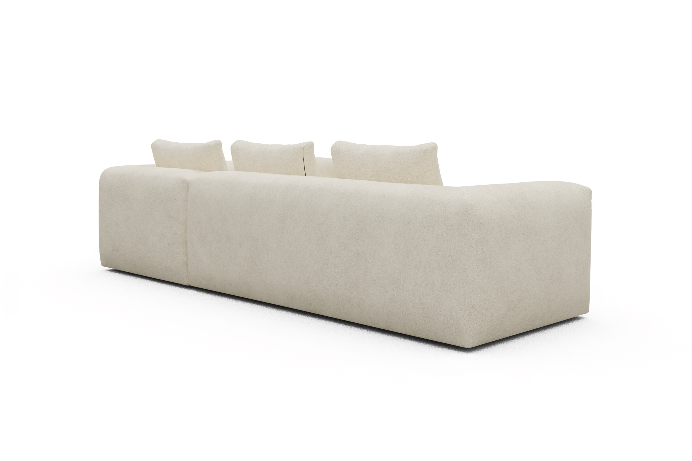Ecksofa Fred 2x 2,5-Sitzer rechts offen Boucle-Off-White