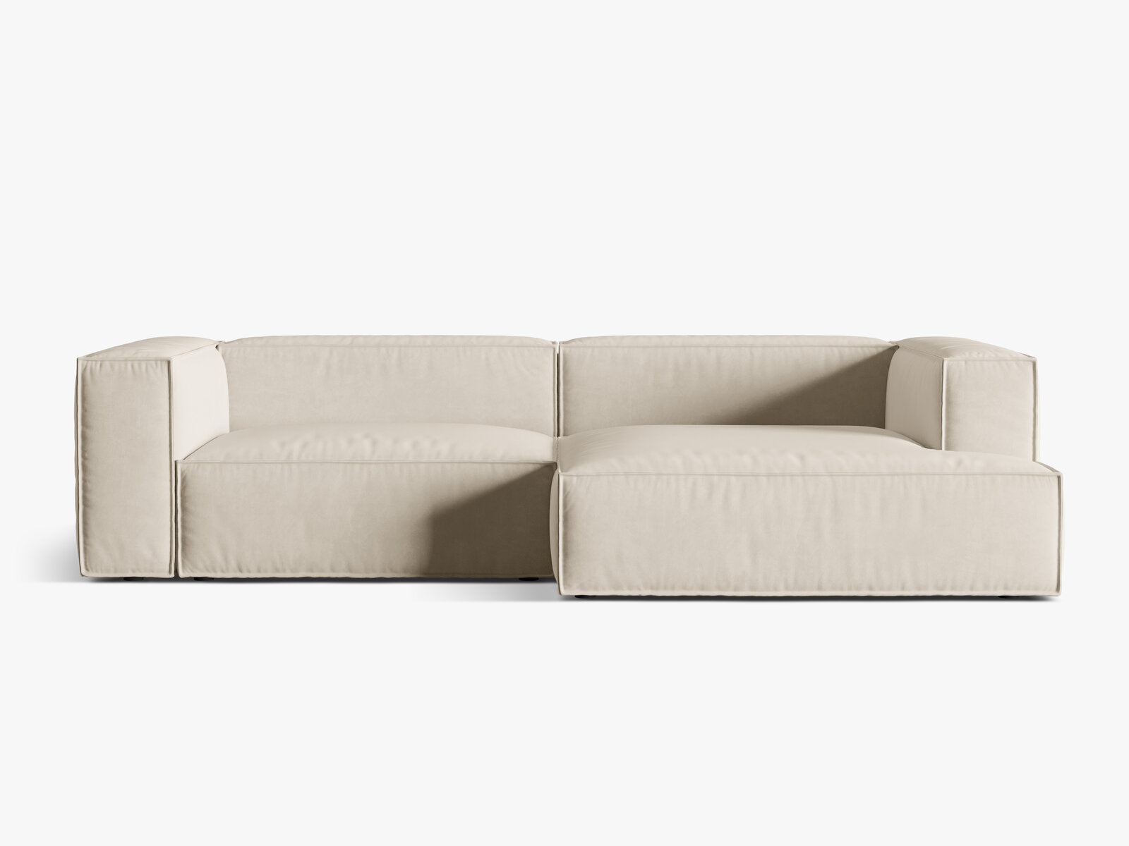 Micadoni Ecksofa Nuria 4-Sitzer Rechts Samt Beige