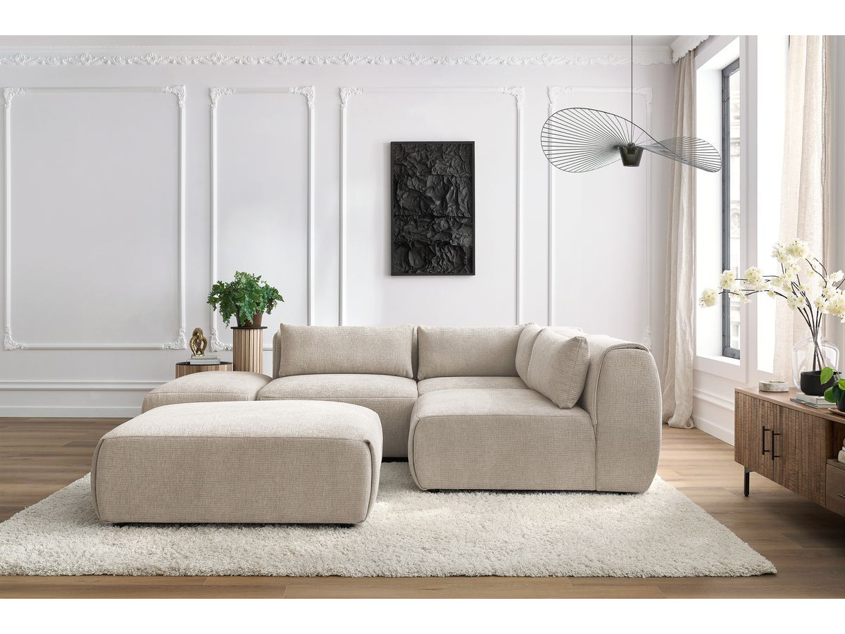 Bobochic Jeanne Ecksofa 271 × 300 cm Strukturstoff Beige