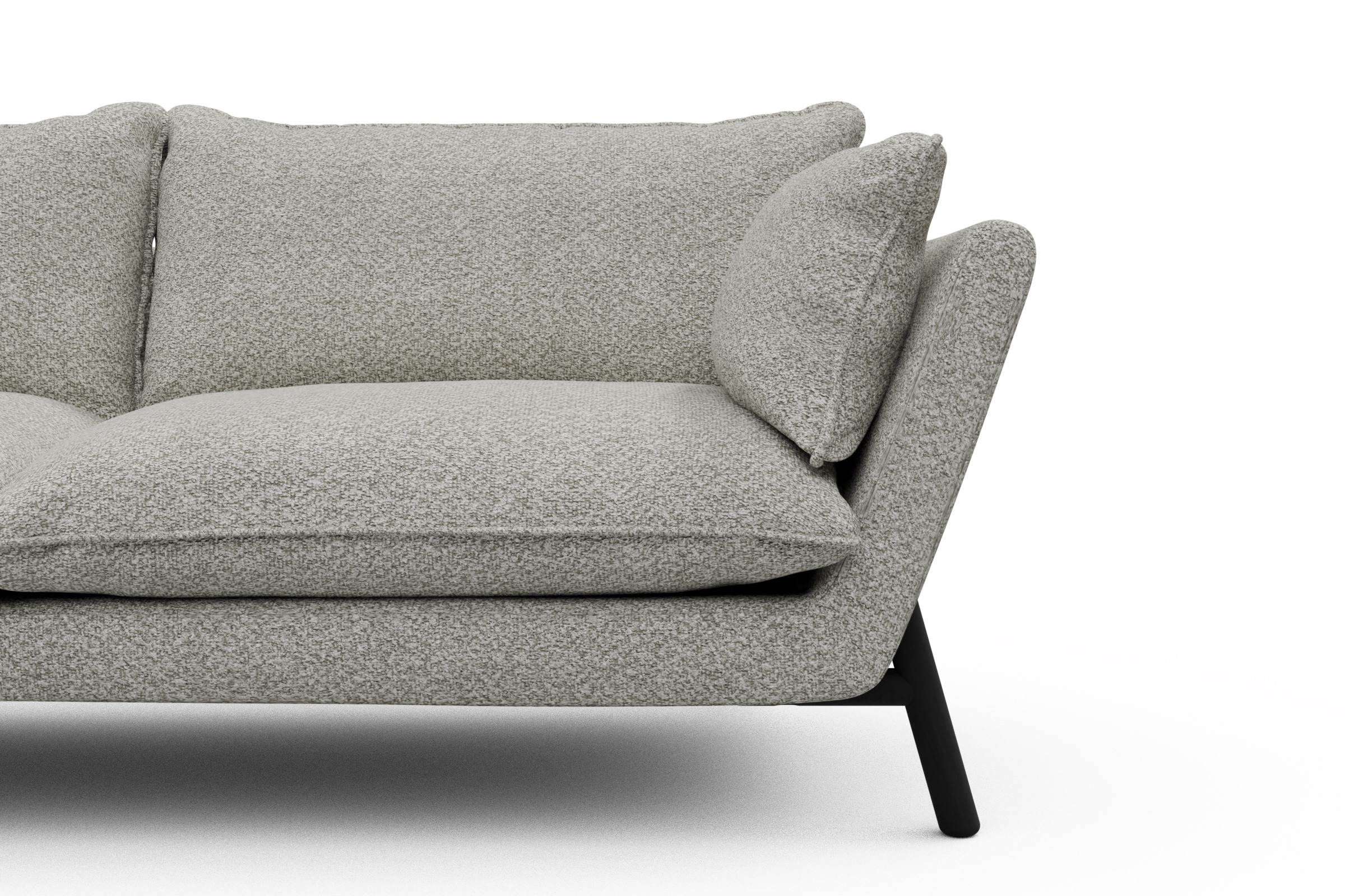 Sofa Emil PREMIUM 2-Sitzer Beinfarbe Eiche Schwarz Vanora-Warm-Sand