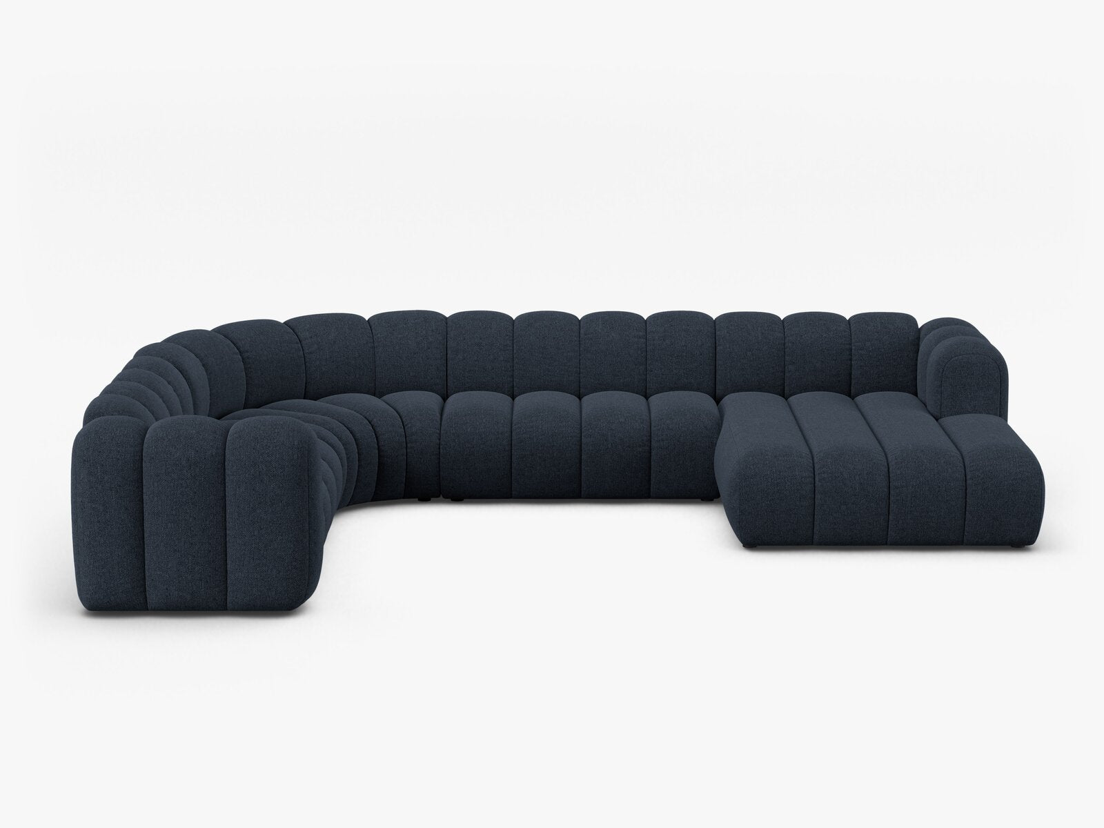 Micadoni Modulares Panorama Ecksofa Lupine 6-Sitzer Links Chenille Eden Marineblau