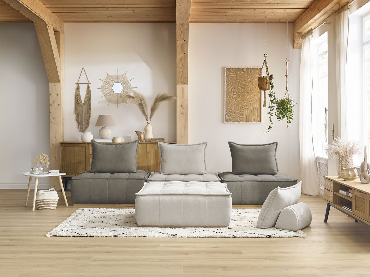 Bobochic Elisa Sofa 4-Sitzer Strukturstoff Mehrfarbig