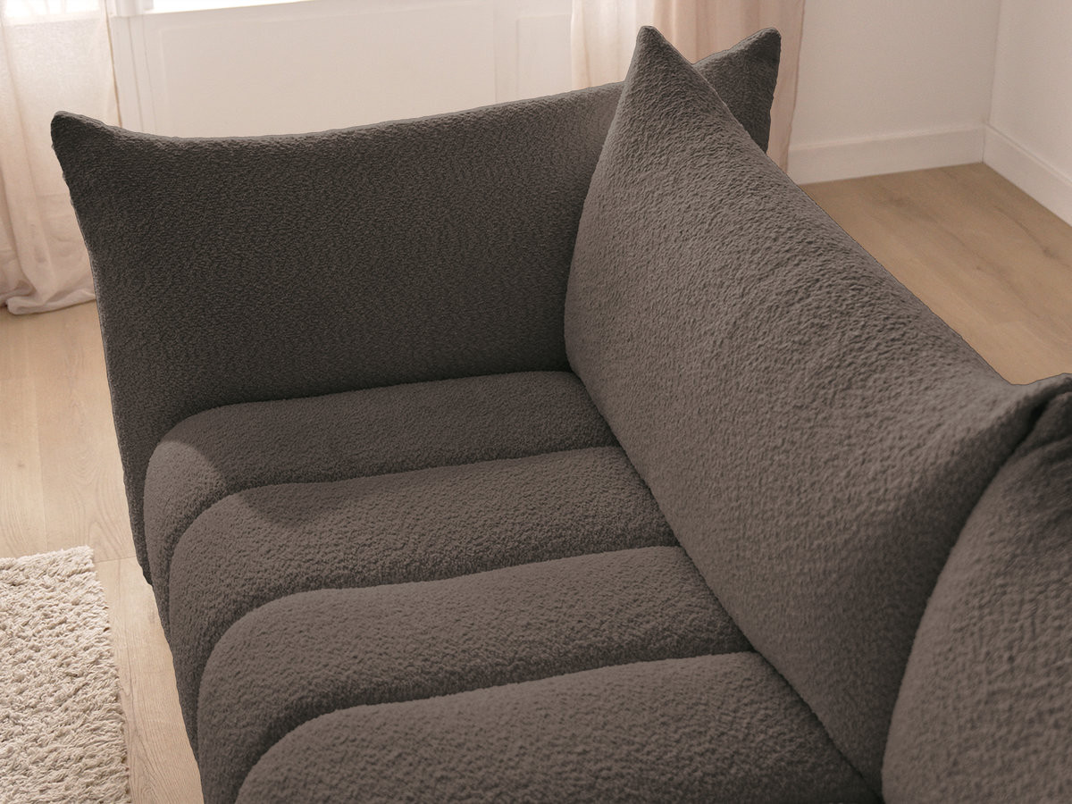 Bobochic Azra Ecksofa 319 × 178 cm Bouclé-Stoff Braun Ecke links