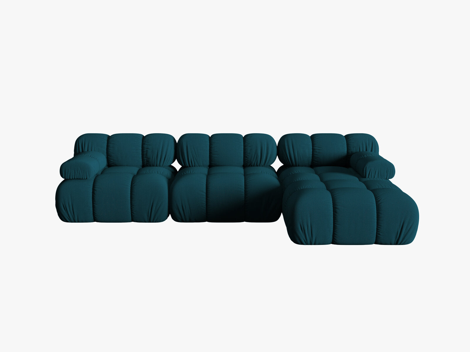 Micadoni Modulares Ecksofa Bellis 4-Sitzer Rechts 3D-Stoff Sonic Marineblau