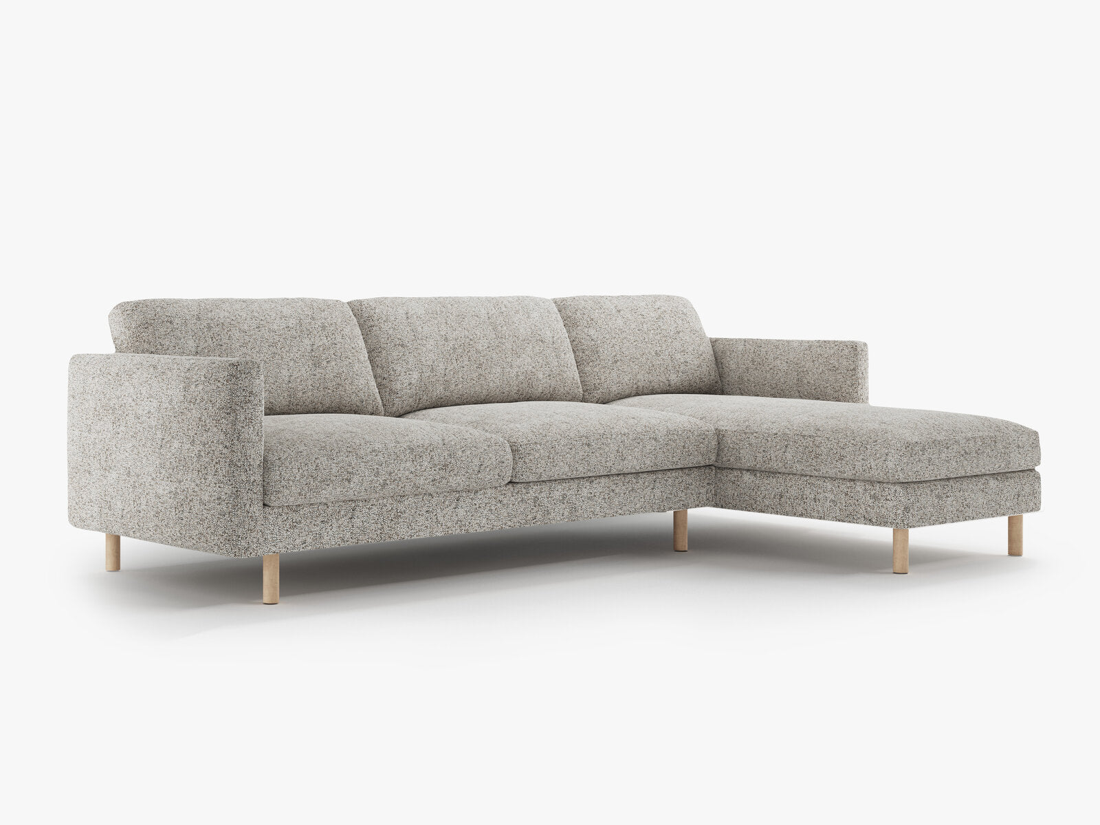 Micadoni Ecksofa Eden 4-Sitzer Rechts Strukturierter Stoff Beige Melange