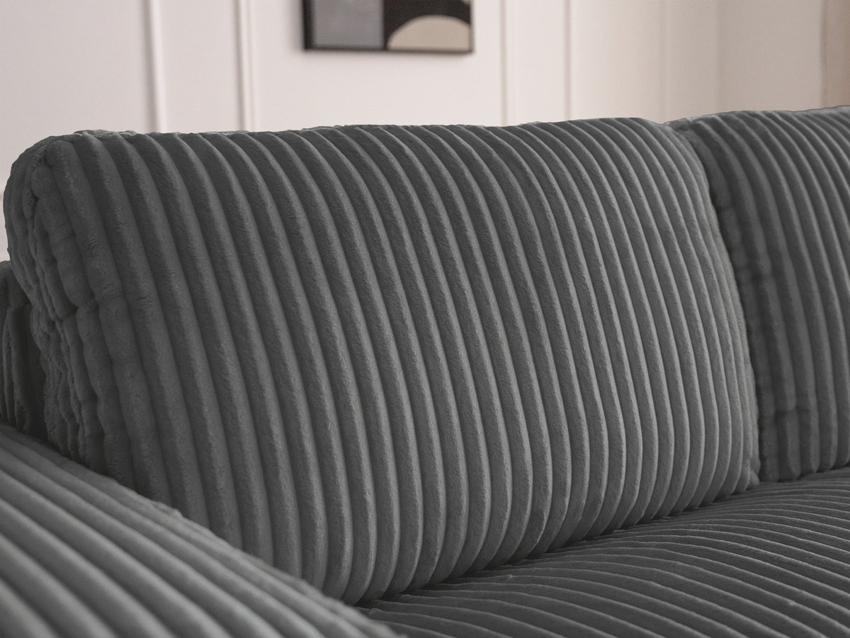 Bobochic Ibiza Schlafsofa 3-Sitzer Cordsamt Dunkelgrau, Liegefläche 140 × 196 cm