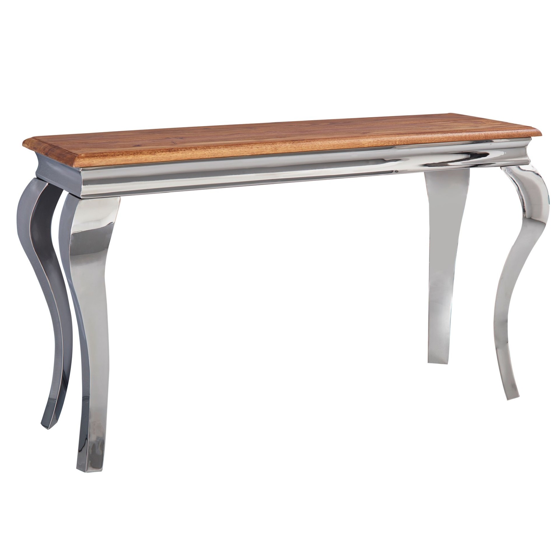 Konsolentisch Malling Sheesham Massivholz Silber 130 × 42 × 76,5 cm