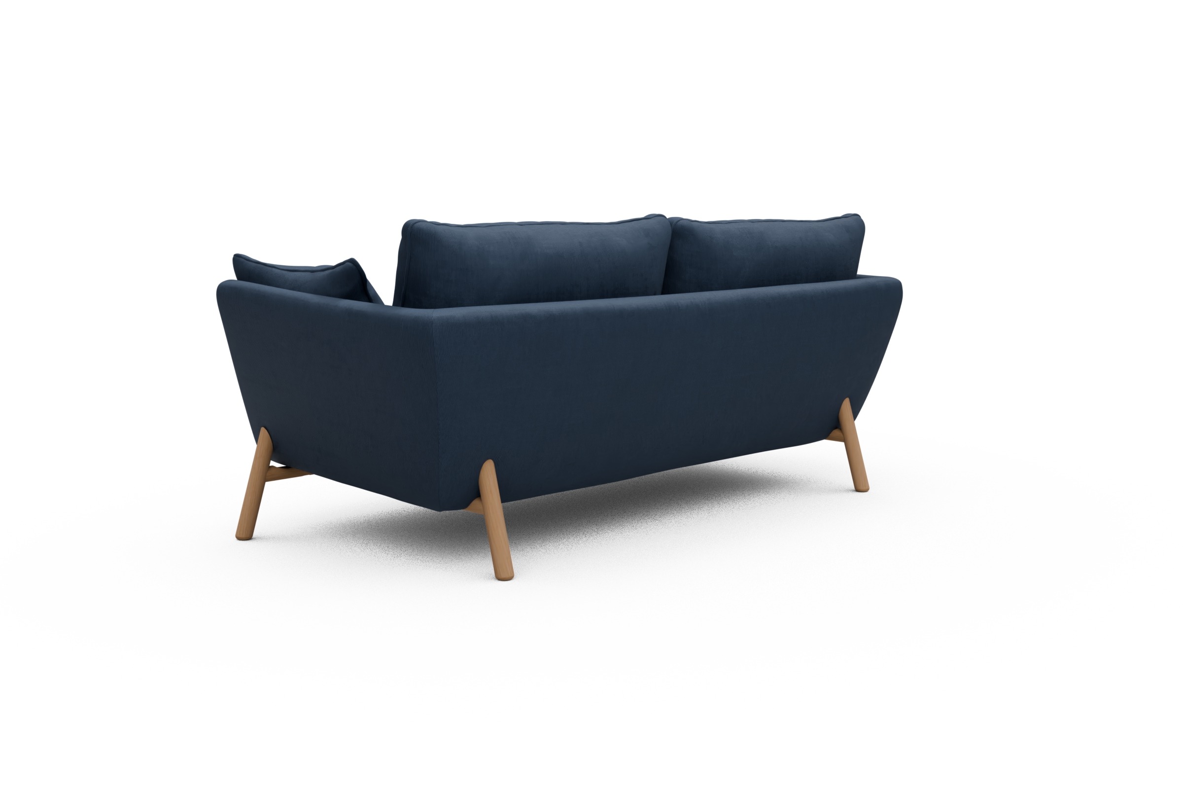 Sofa Emil 2-Sitzer Beinfarbe Eiche Natur Cordufine-Royal-Blue