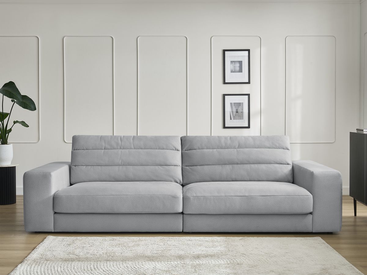 Bobochic Sierra Sofa 3-Sitzer Samt Hellgrau