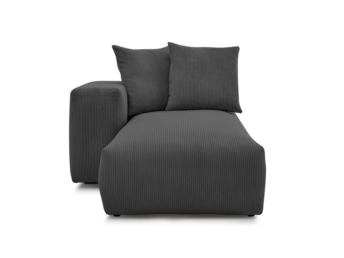 Bobochic Voltaire Méridienne-Modul Cordsamt Dunkelgrau Ecke links