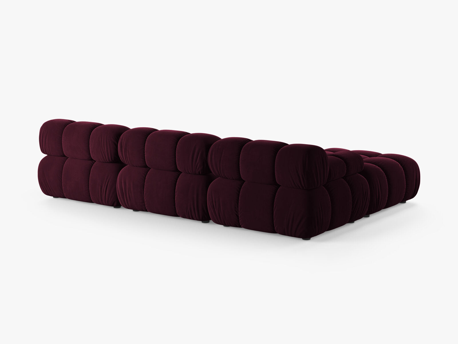 Micadoni Modulares Sofa Bellis 4-Sitzer mit flachem Modul Samt Venus Burgunder