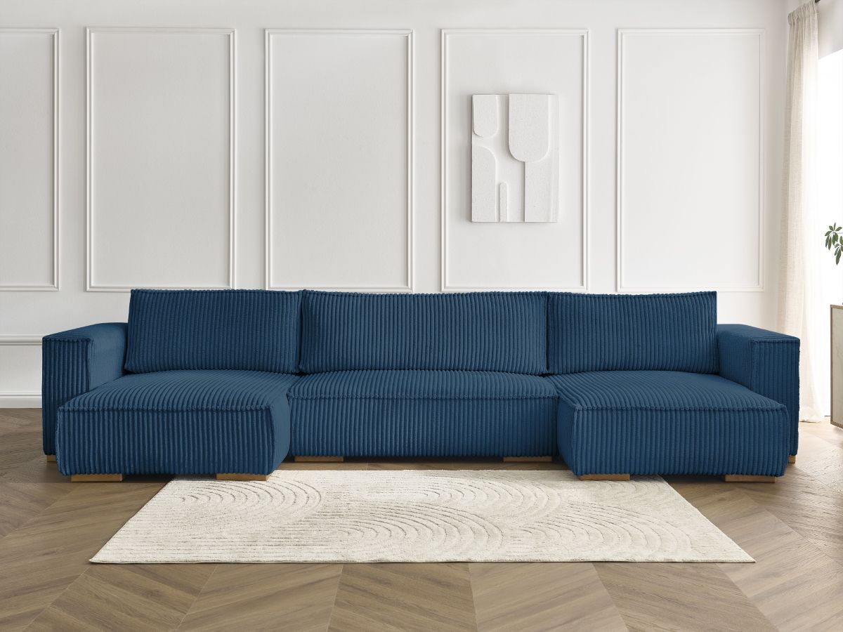 Bobochic Chelsea Wohnlandschaft Breitcord weich Dunkelblau
