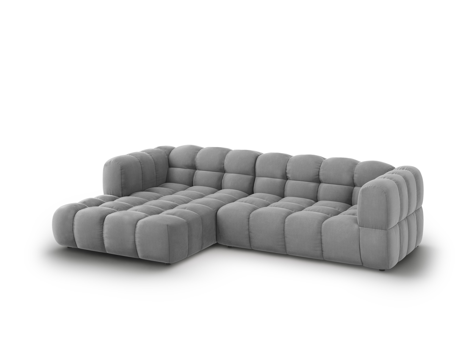 Cosmopolitan Design Ecksofa Sky 4-Sitzer mittlere Version Samt Casino Hellgrau Links