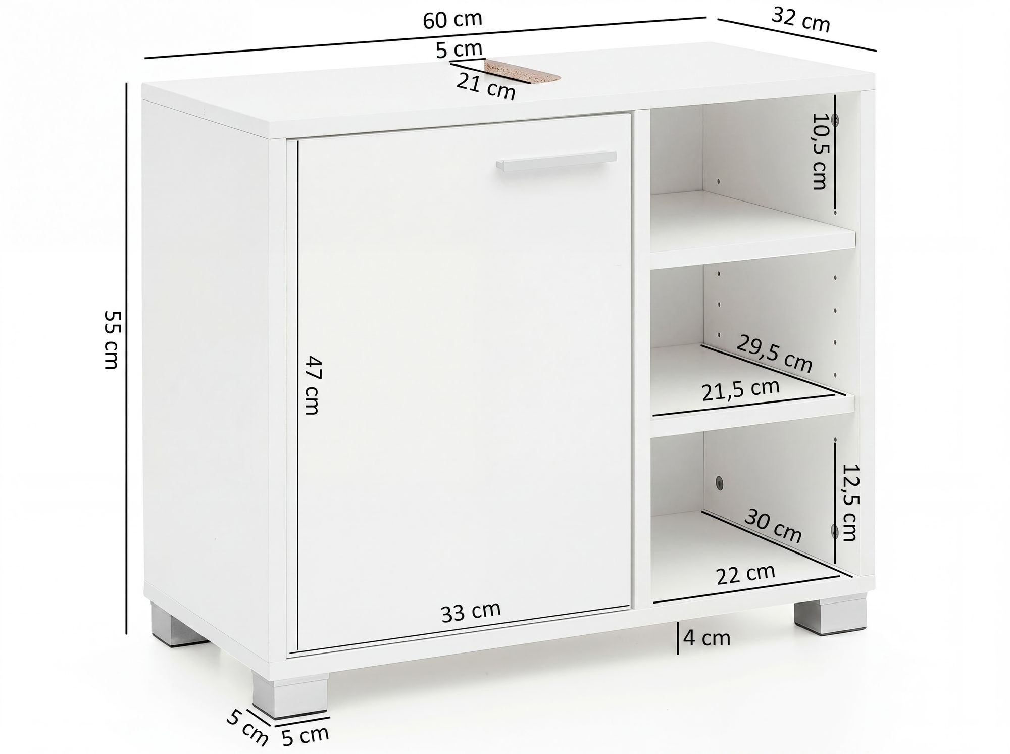 Waschbeckenschrank Grindavik Weiß