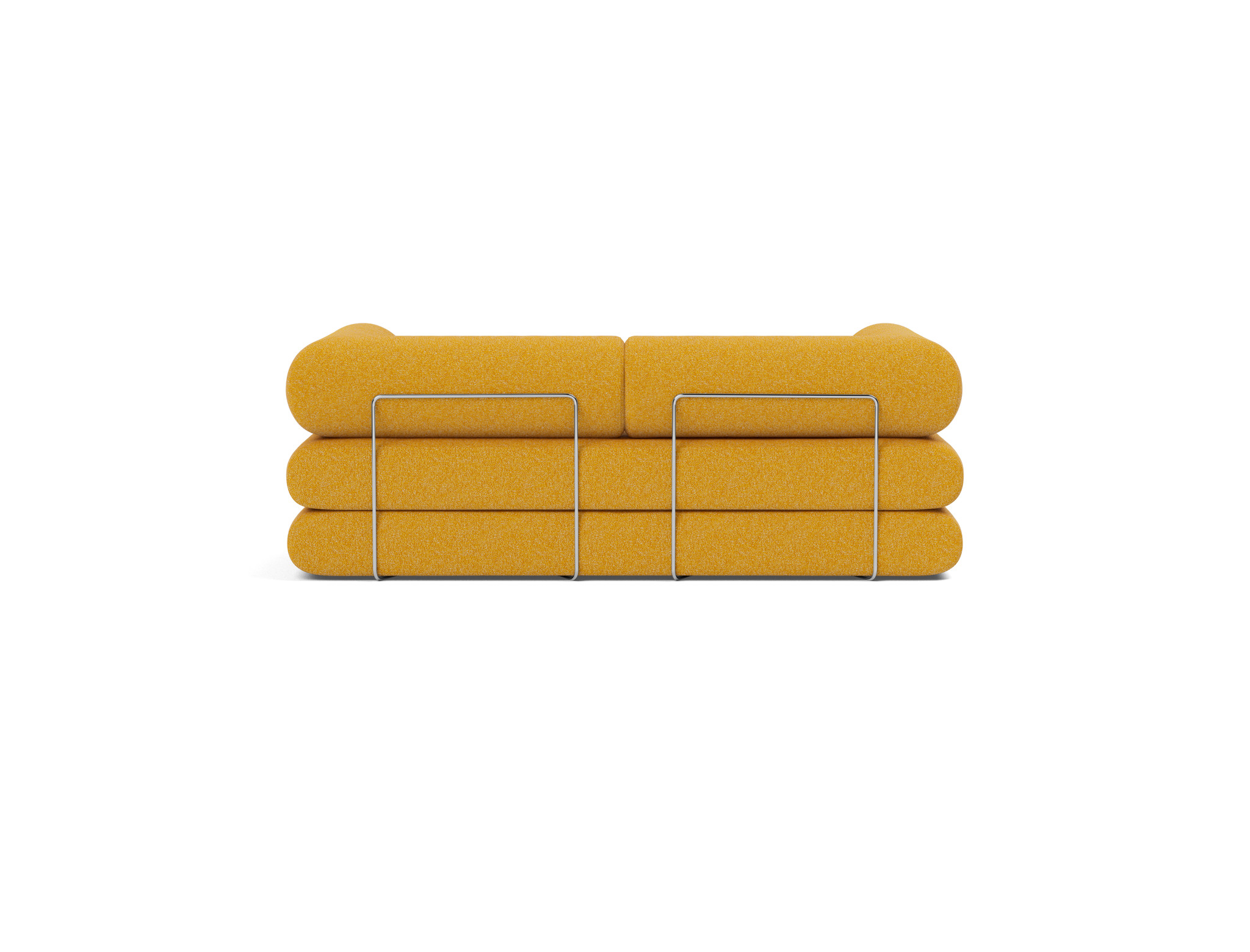 Tagesbett Circlus mit L-förmigen Armlehnen Boucle Skandi 536-Ochre