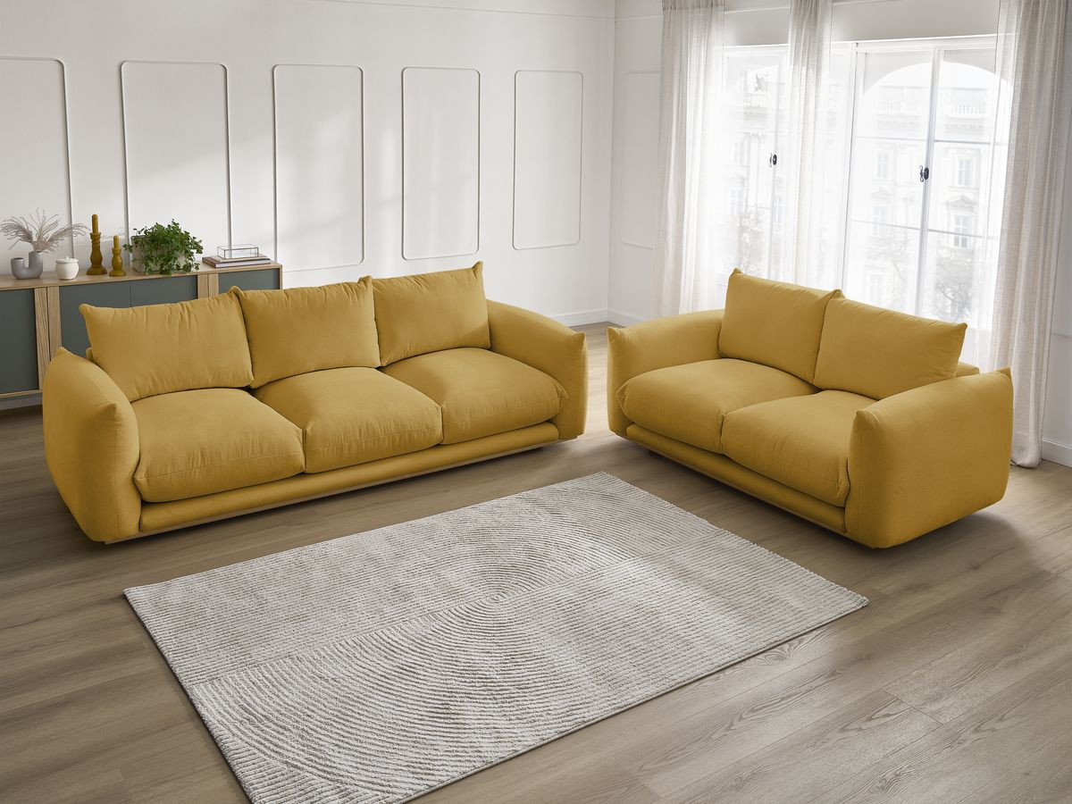 Bobochic Ernest Sofa 5-Sitzer Stoff Gelb