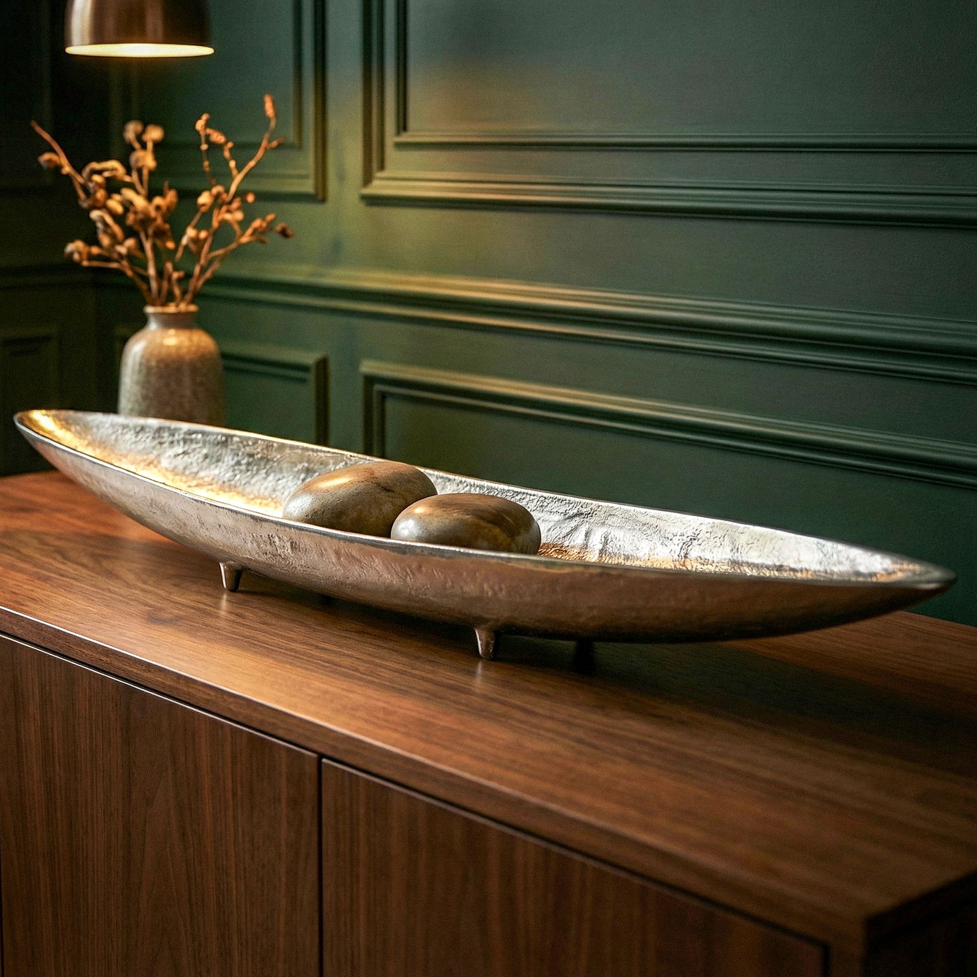 Dekoschale Skjeberg Aluminium Silber 60 cm