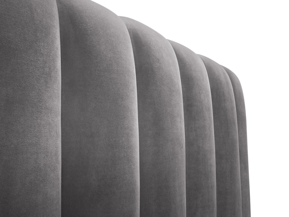 Cosmopolitan Design Stauraumbett mit Kopfteil Palma 140x200 Samt Bluvel Grau