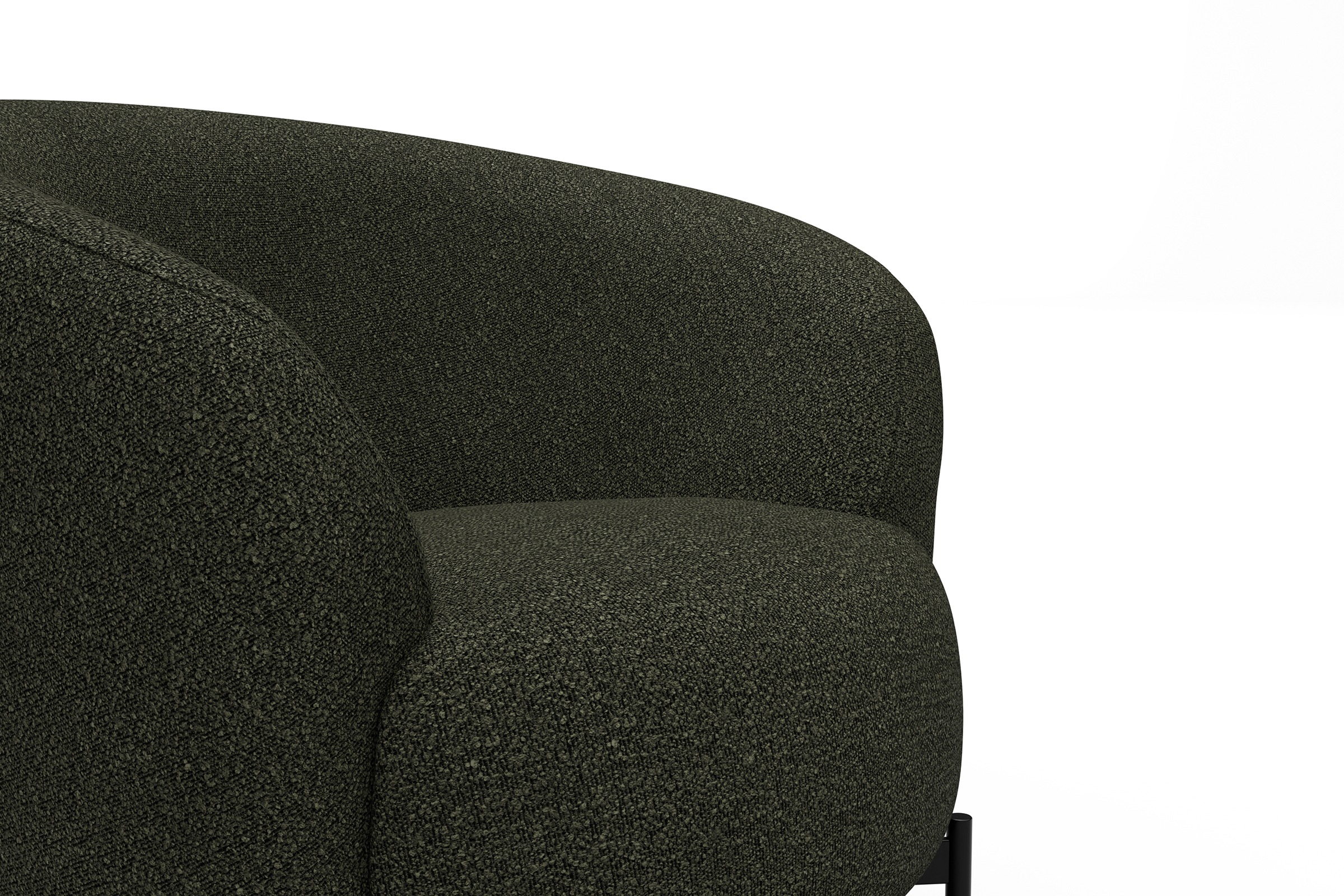 Sessel Ronda X-Metallgestell Schwarz Boucle-Forest-Green
