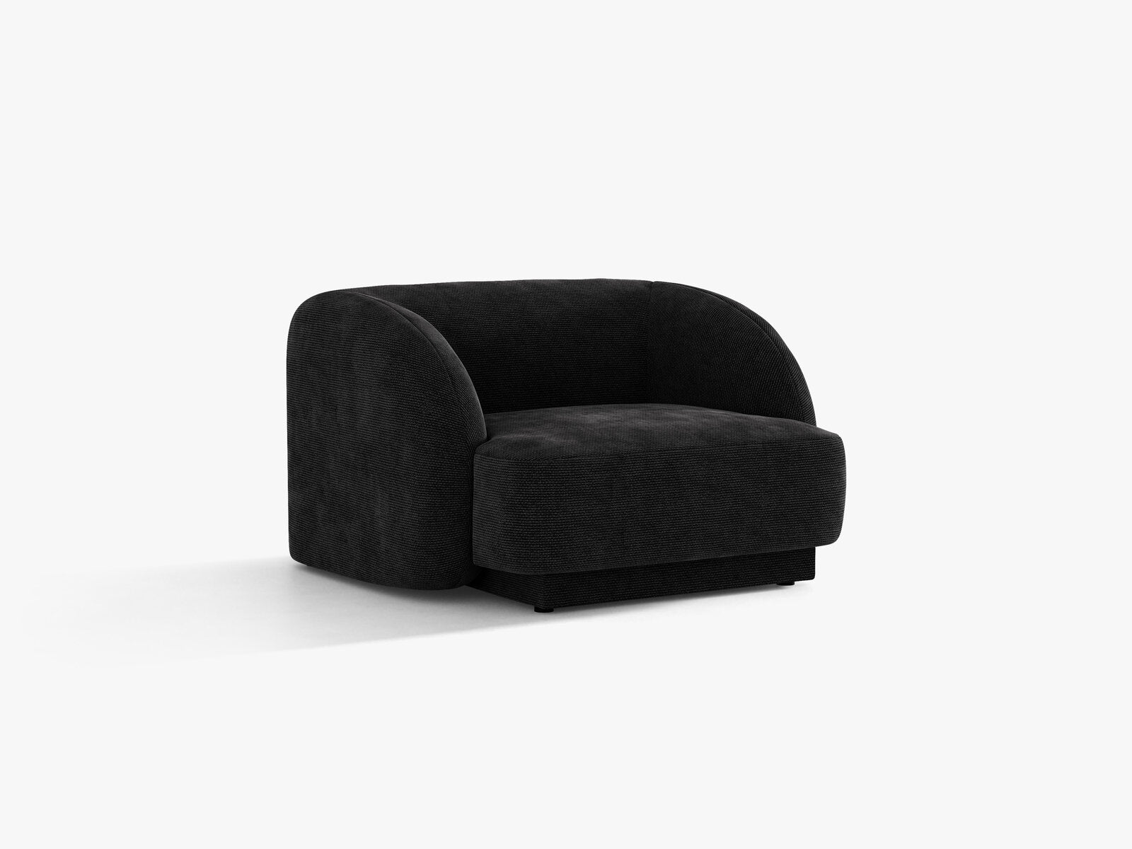 Micadoni Sessel Miley 1-Sitzer Chenille Haga Schwarz