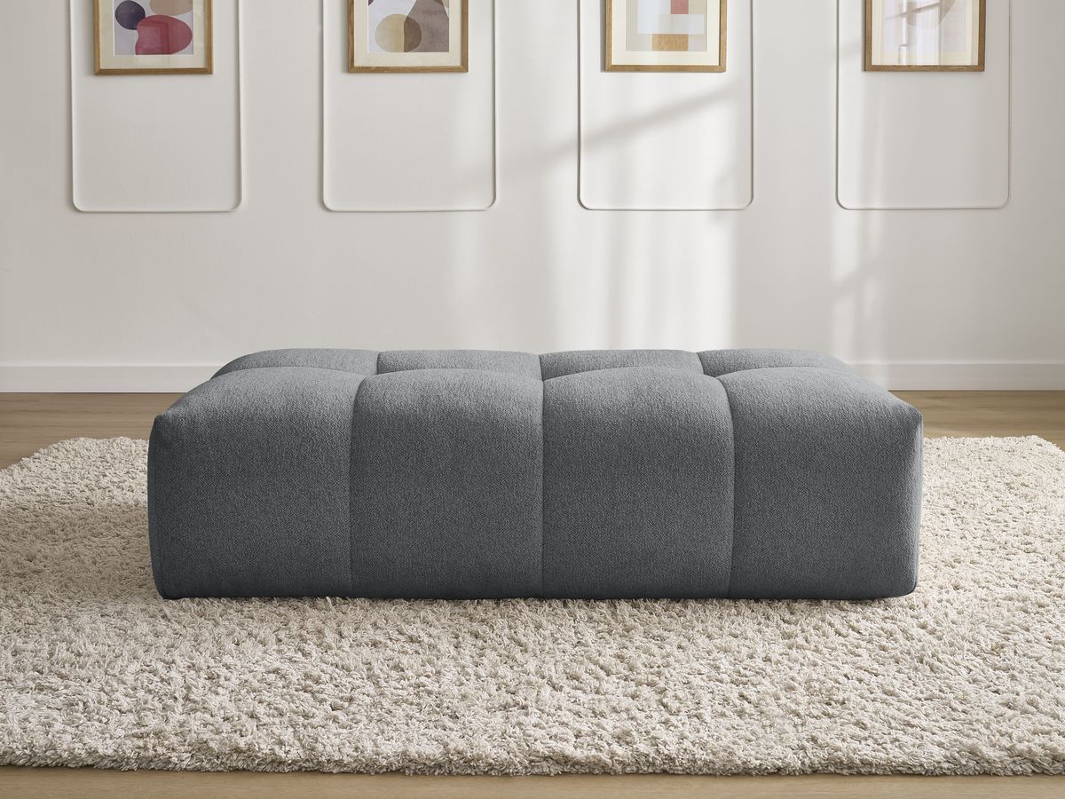 Bobochic Everest Pouf 140 × 70 cm Melange-Stoff Dunkelgrau