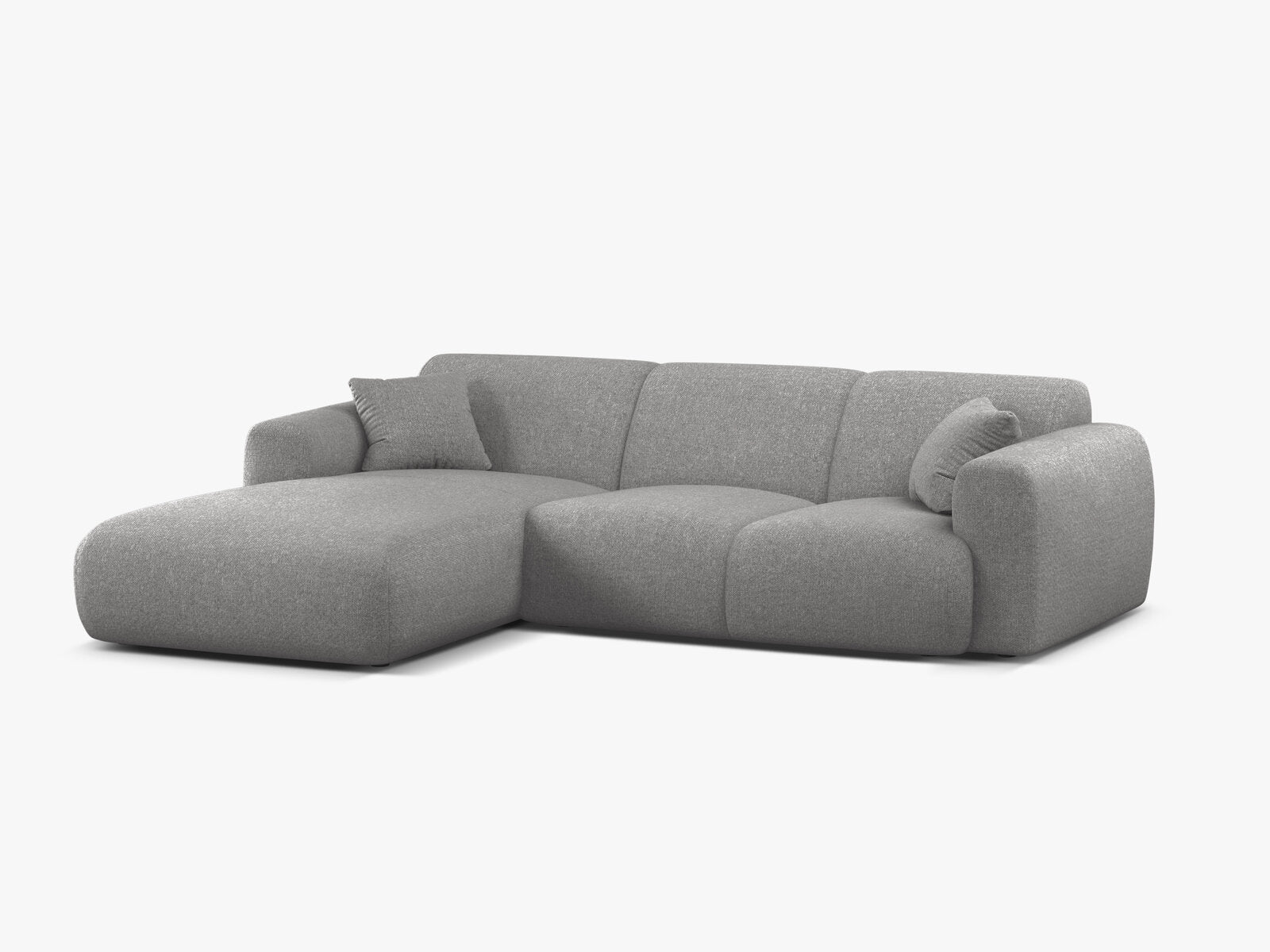 Micadoni Ecksofa Molino 4-Sitzer Links Chenille Eden Hellgrau