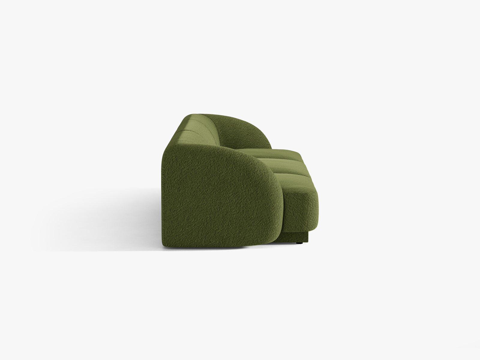 Micadoni Sofa Miley 3-Sitzer Boucle Baloo Dunkel-Olivgrün