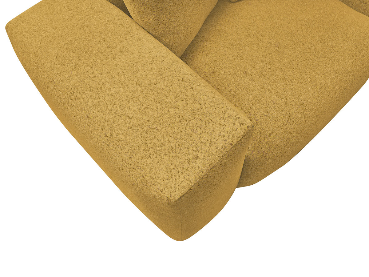 Bobochic Voltaire Ecksofa mit Pouf 322 × 268 cm Melange-Stoff Gelb Ecke links