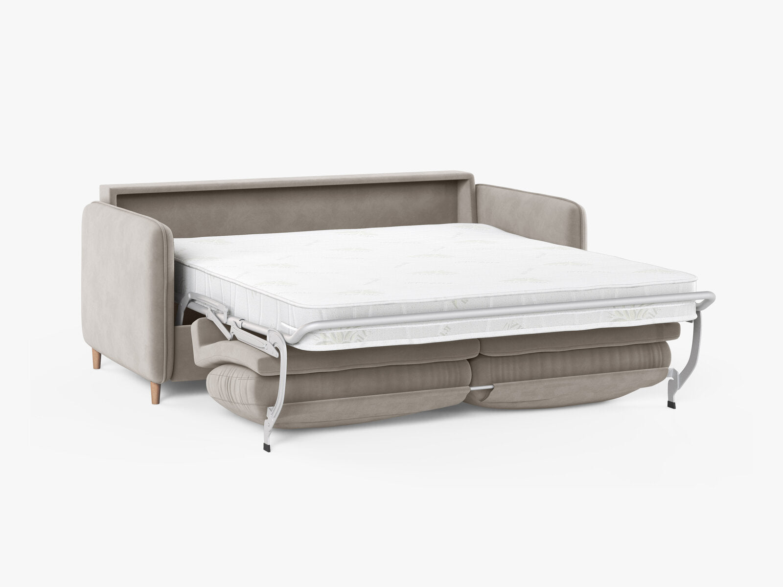 Micadoni Sofa mit Schlaffunktion Simo 3-Sitzer Samt Salvador Beige
