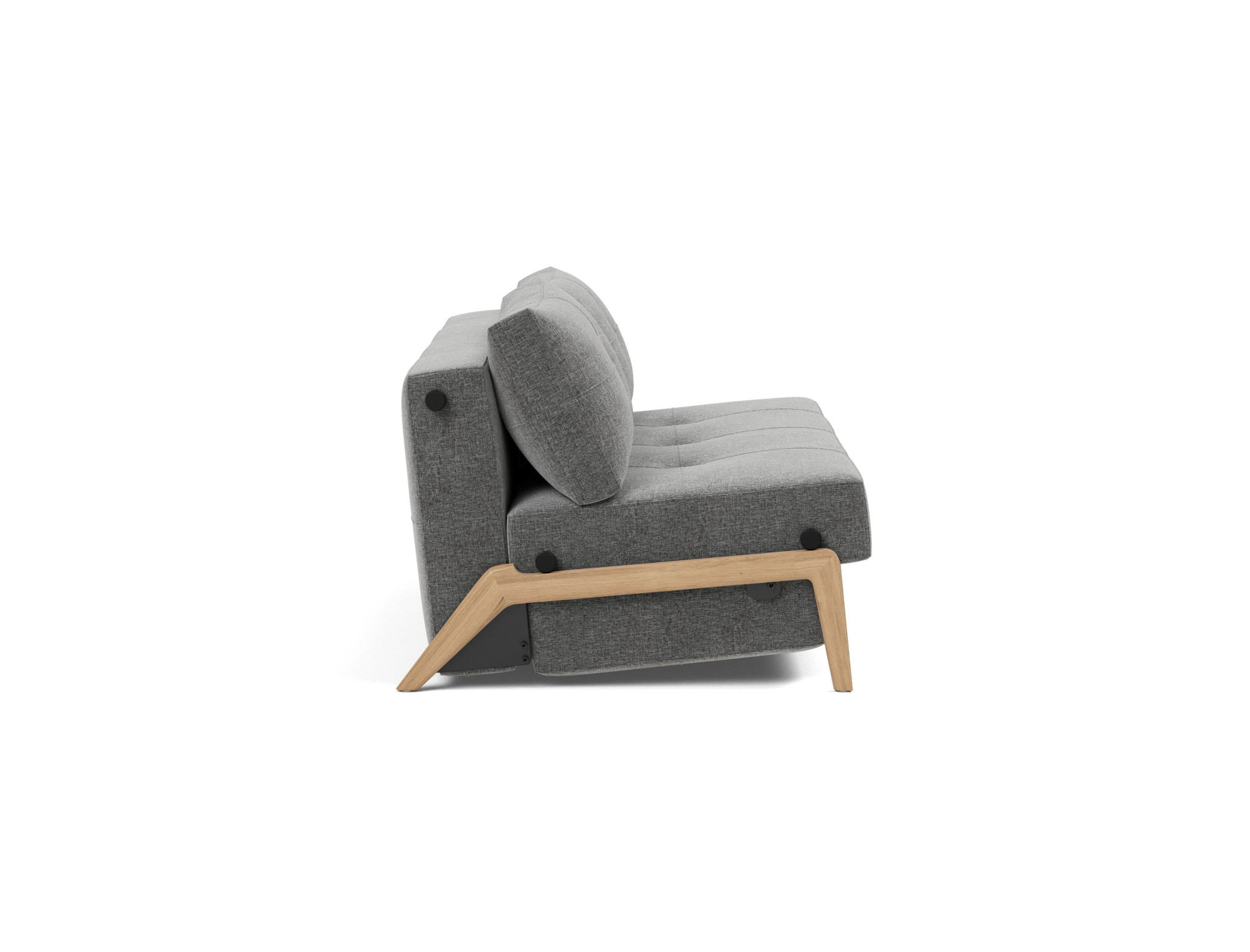 Schlafsofa Cubed 160 Strukturierter Stoff Twist 563-Charcoal Beine Eiche