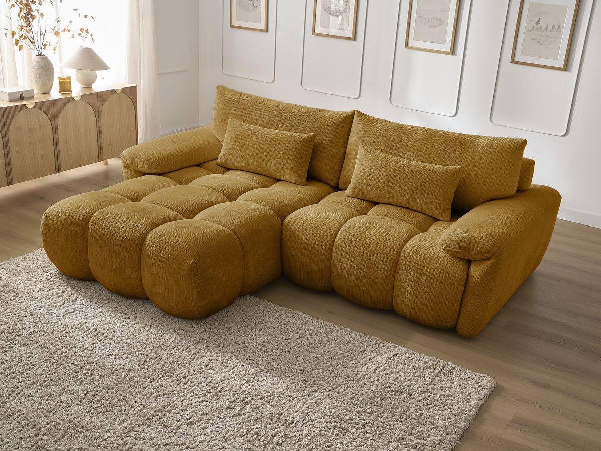 Bobochic Ivane Ecksofa Strukturstoff Gelb Ecke links