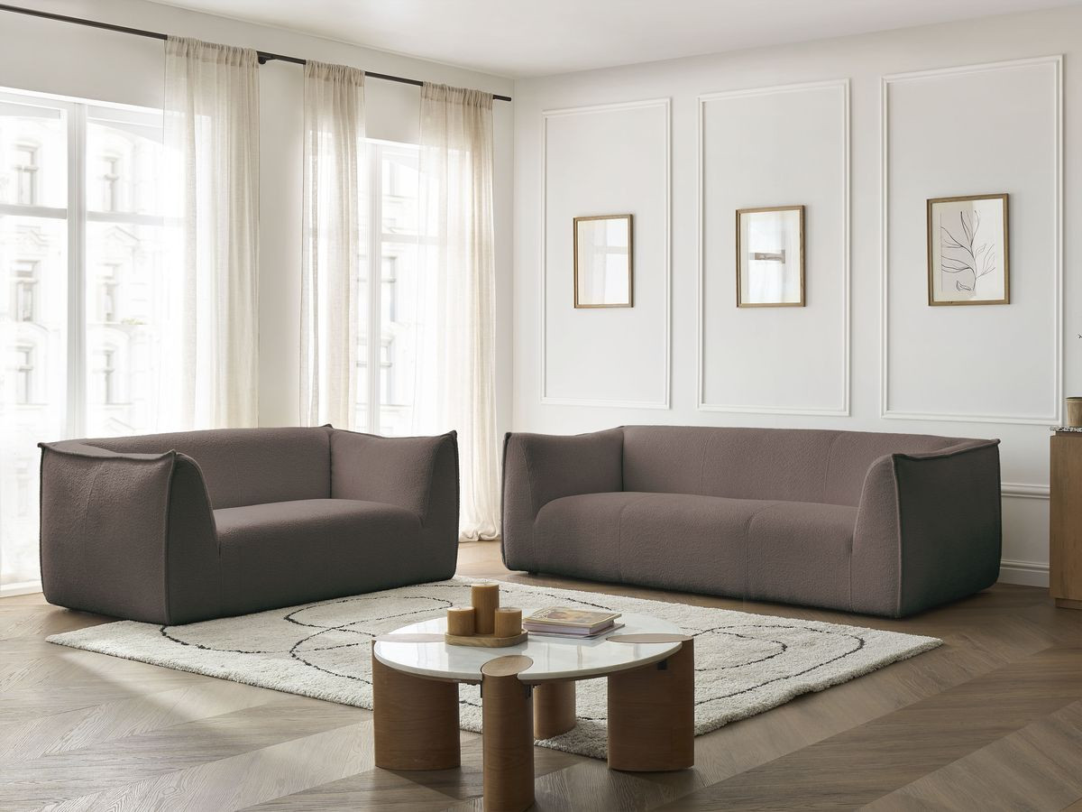 Bobochic Giorgia Sofa 5-Sitzer 412 × 100 cm Bouclé-Stoff Braun