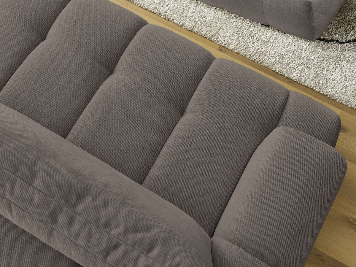 Bobochic Fuji Schlafsofa 3-Sitzer mit Bettkasten und Pouf Stoff Taupe