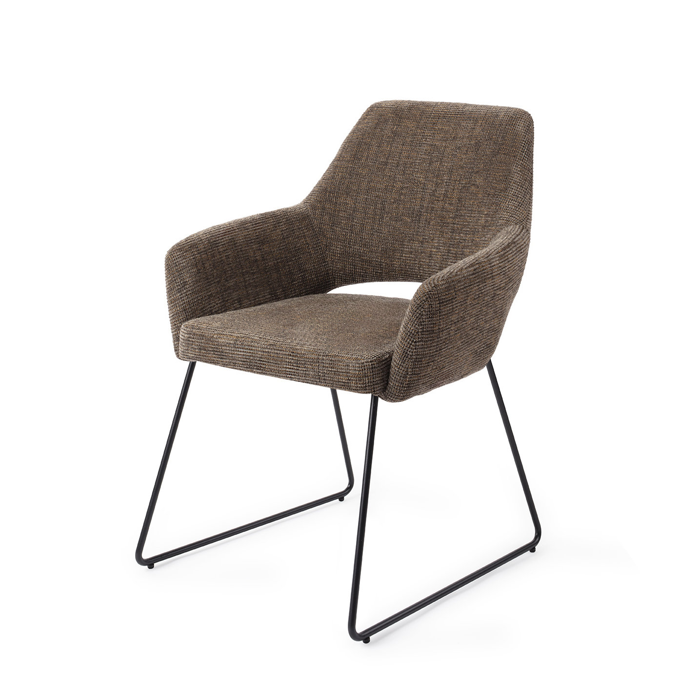 Jesper Home Esszimmerstuhl Yanai Checked Chestnut Slide Schwarz