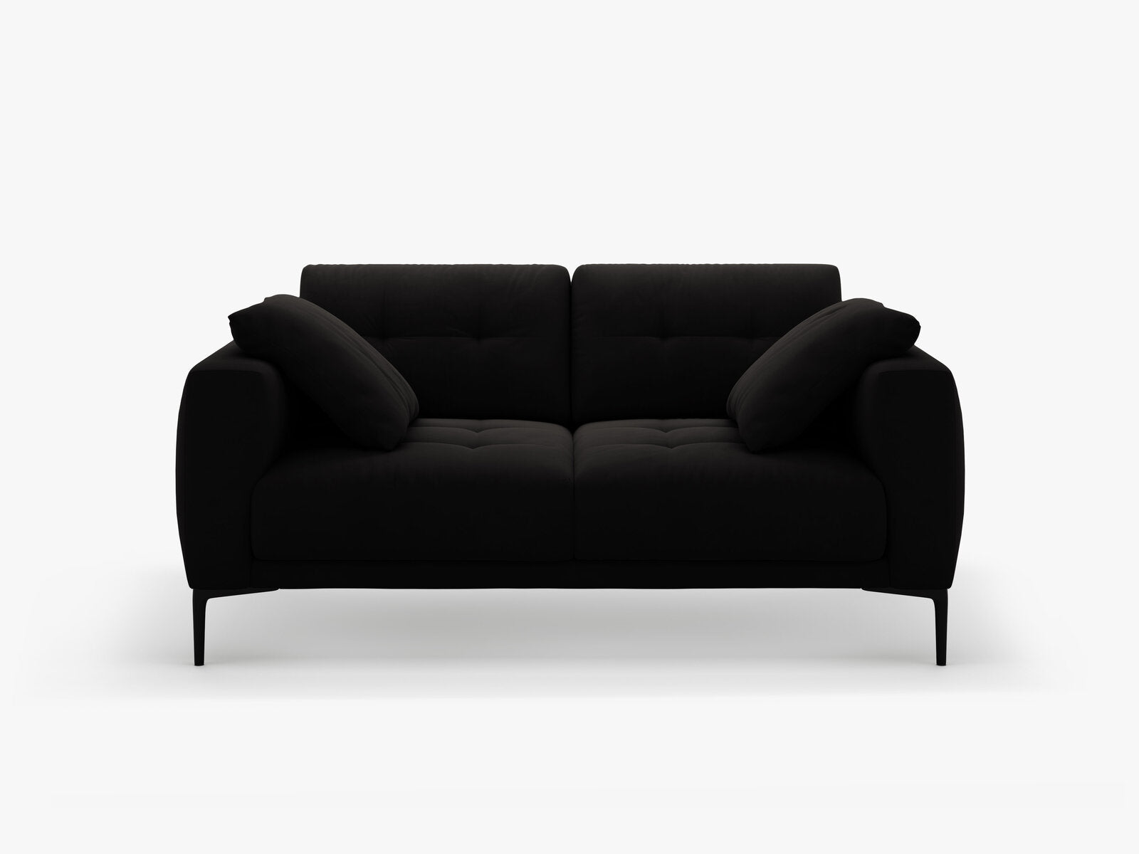 Micadoni Sofa Bemy 2-Sitzer Samt Schwarz