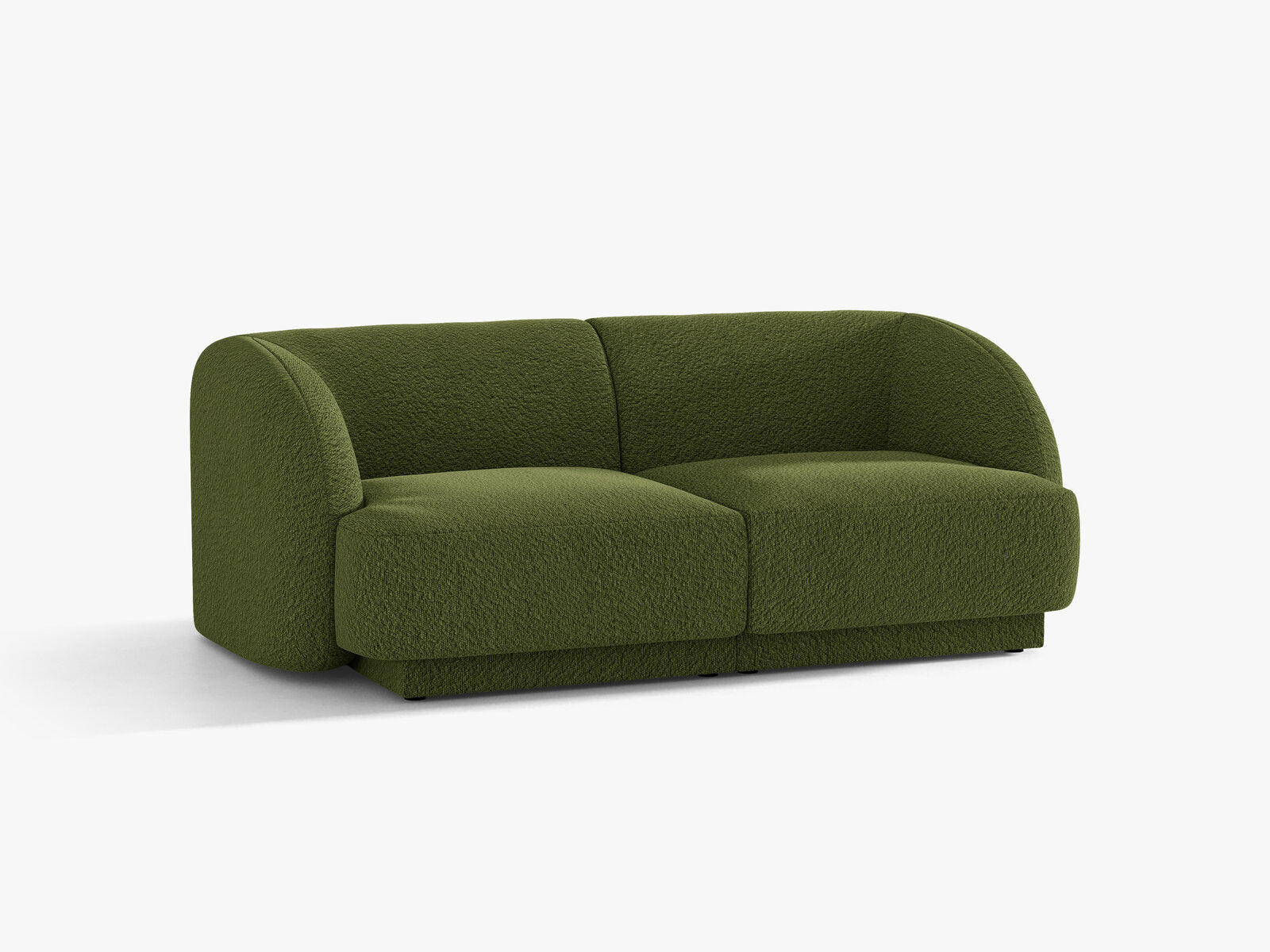 Micadoni Sofa Miley 2-Sitzer Boucle Baloo Dunkel-Olivgrün