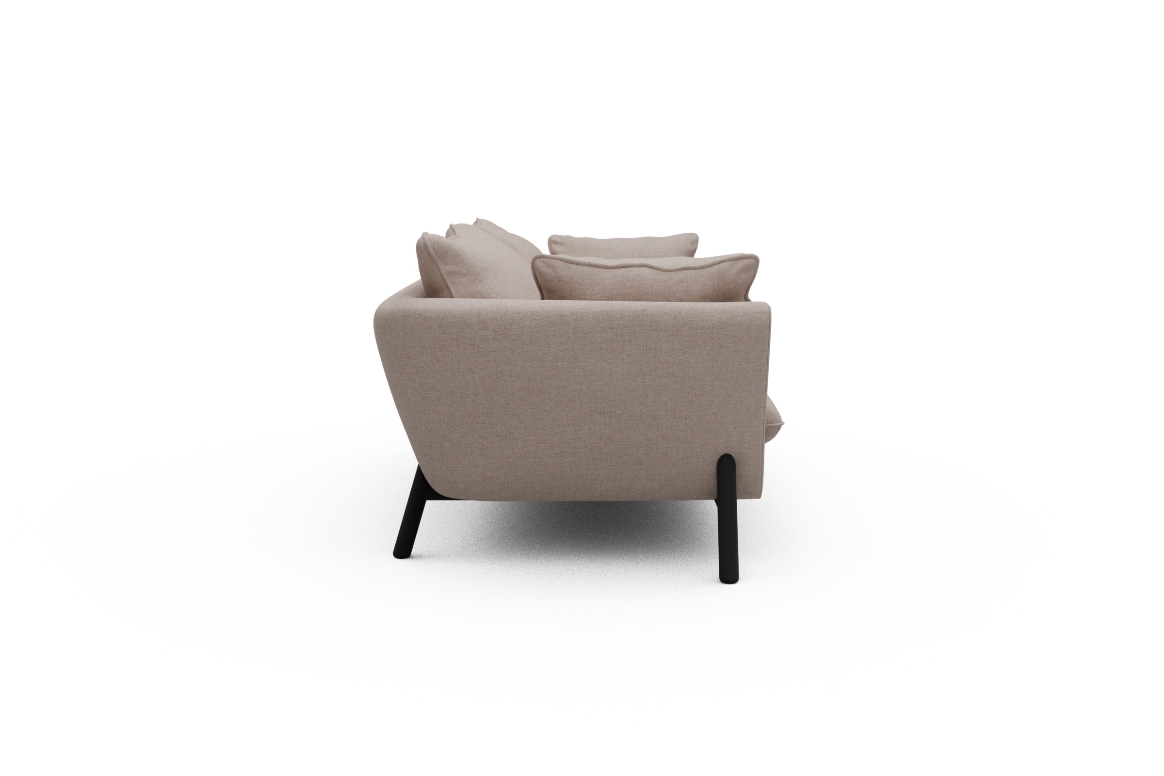 Sofa Emil PREMIUM 2-Sitzer Beinfarbe Eiche Schwarz Weda-Sand