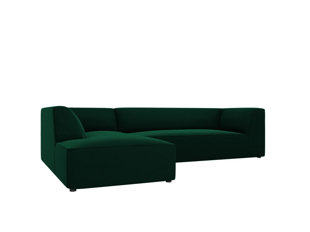 Cosmopolitan Design Ecksofa Siena 4-Sitzer Samt Salvador Flaschengrün Links