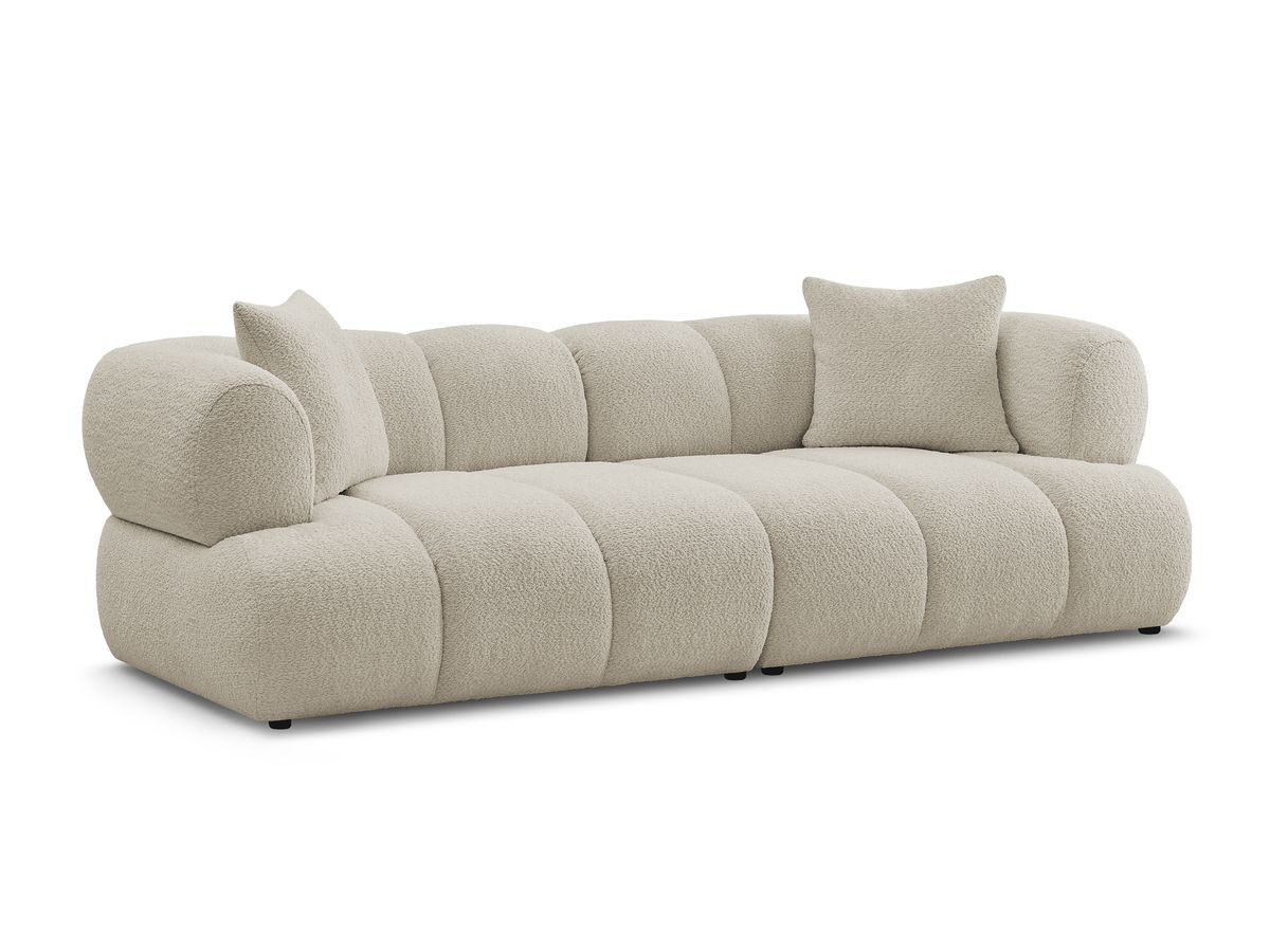 Bobochic Pamira Sofa 3-Sitzer Bouclé-Stoff Beige