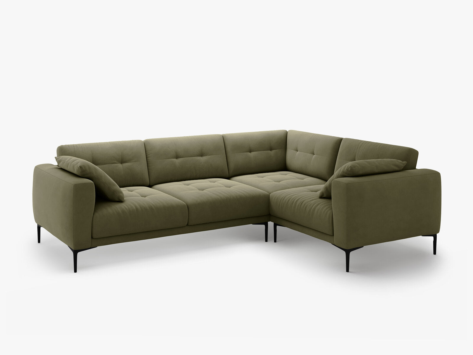 Micadoni Ecksofa Bemy 4-Sitzer Rechts Samt Grün