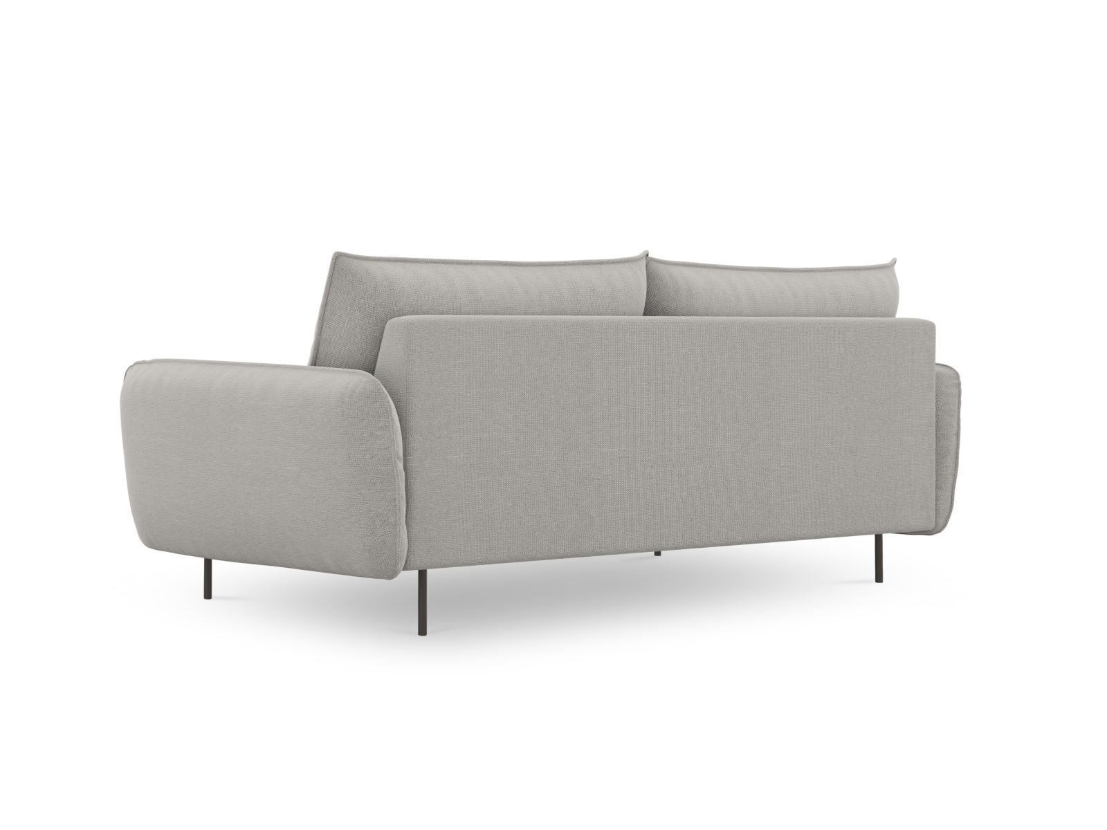 Cosmopolitan Design Sofa Vienna 4-Sitzer Strukturierter Stoff Asgard/Positano Hellgrau Beine Schwarzes Metall