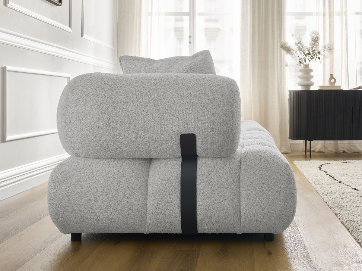 Bobochic Alya Sofa 4-Sitzer Bouclé-Stoff Hellgrau