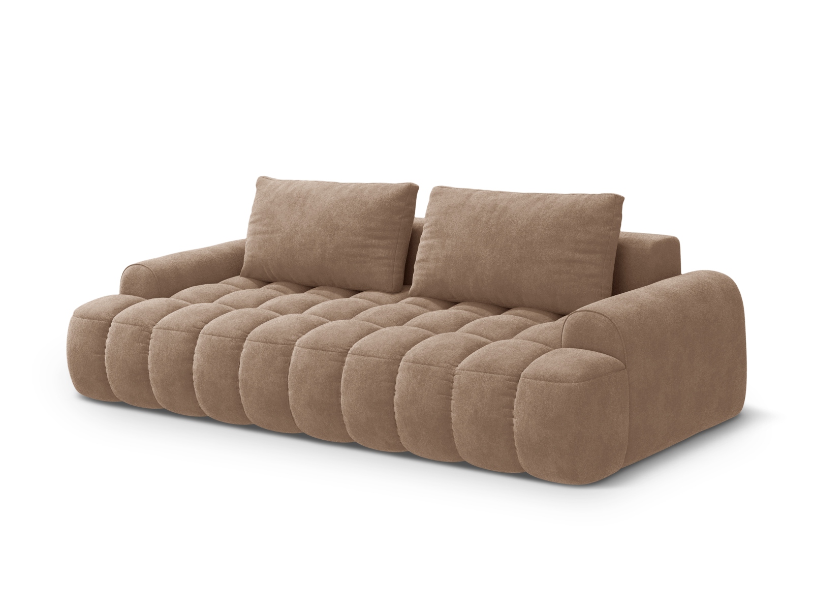 Cosmopolitan Design Schlafsofa Linz 4-Sitzer mit Bettkasten Samt Vogue Dunkelbeige
