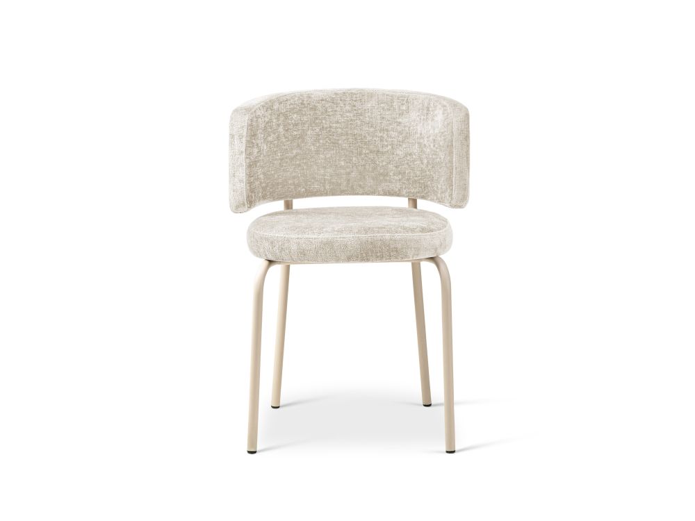 Cosmopolitan Design Stuhl Dora 2er-Set Chenille Perfect Harmony Helles Beige