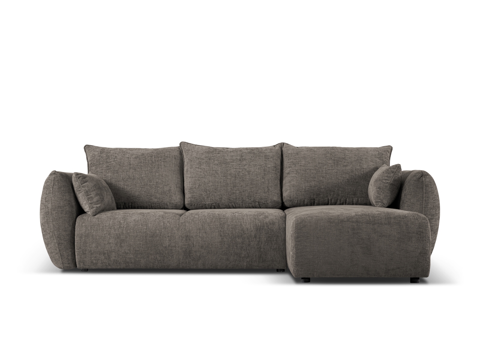 Cosmopolitan Design Ecksofa Matera 4-Sitzer mit Schlaffunktion Chenille Eden Hellgrau Rechts