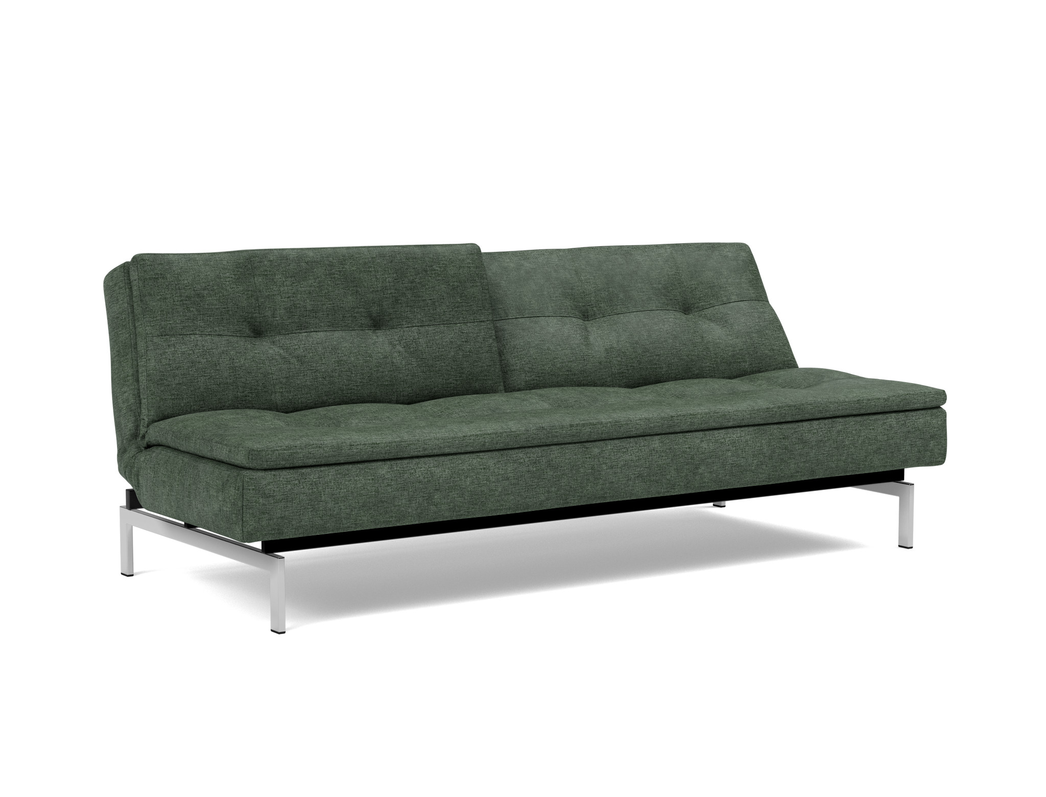 Schlafsofa Dublexo Flachgewebe Avella 281-Pine-Green Beine Chrom