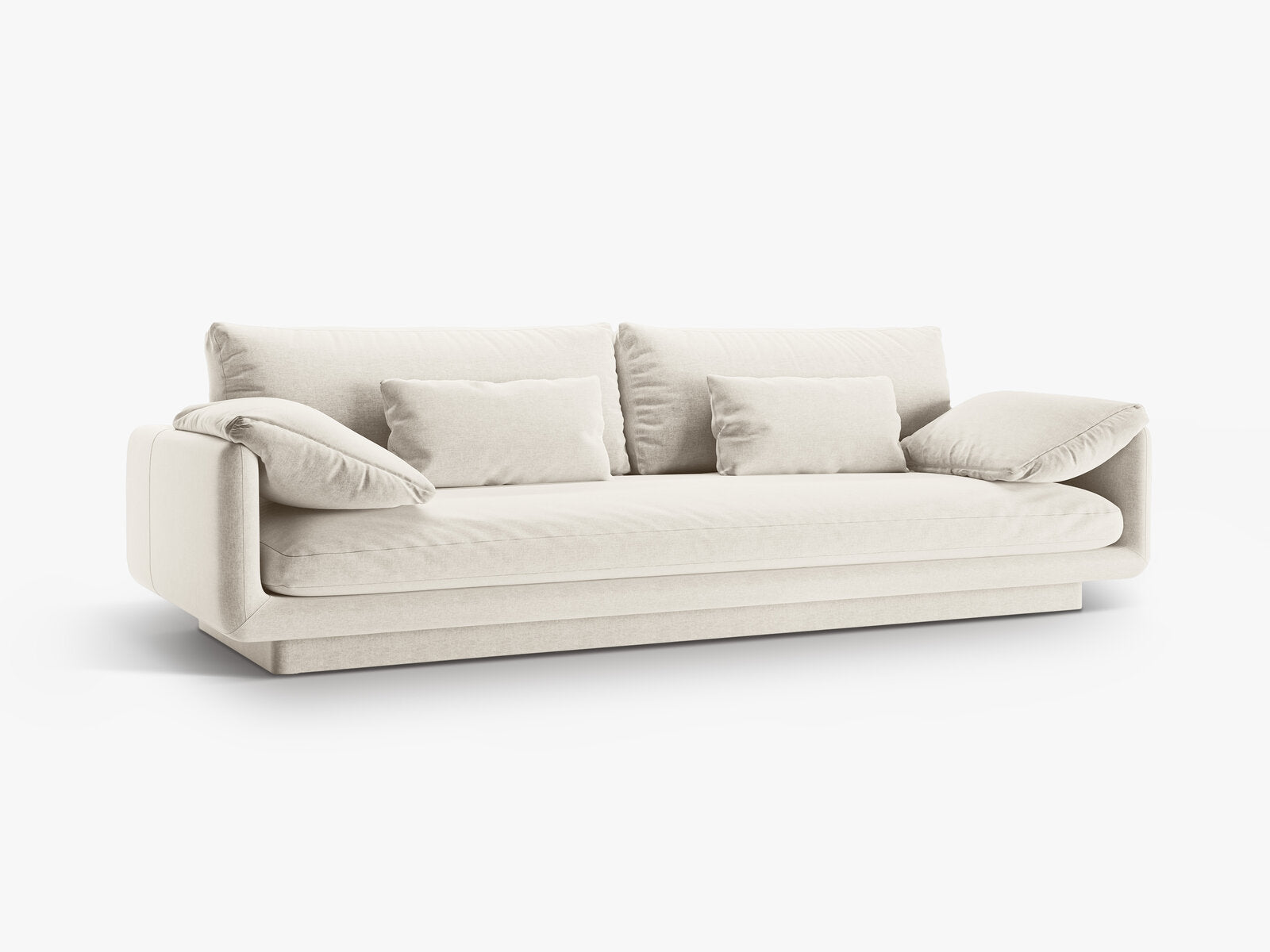 Micadoni Sofa Torino 4-Sitzer Strukturierter Stoff Elfenbein